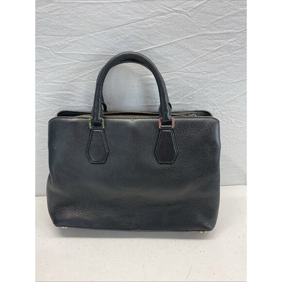 Michael‎ Kors MK Black Pebbled Leather Tote Bag Handbag double handle footed - Picture 2 of 11